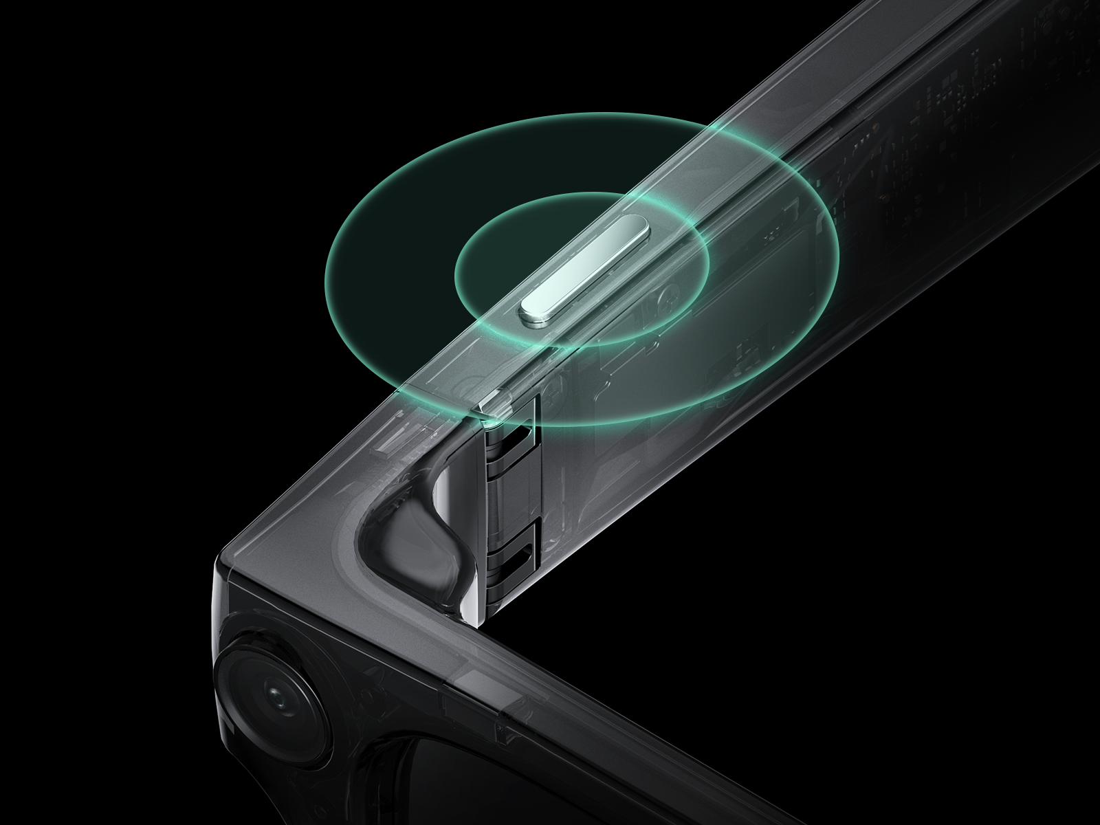 Capture button on top of the Lumy frame