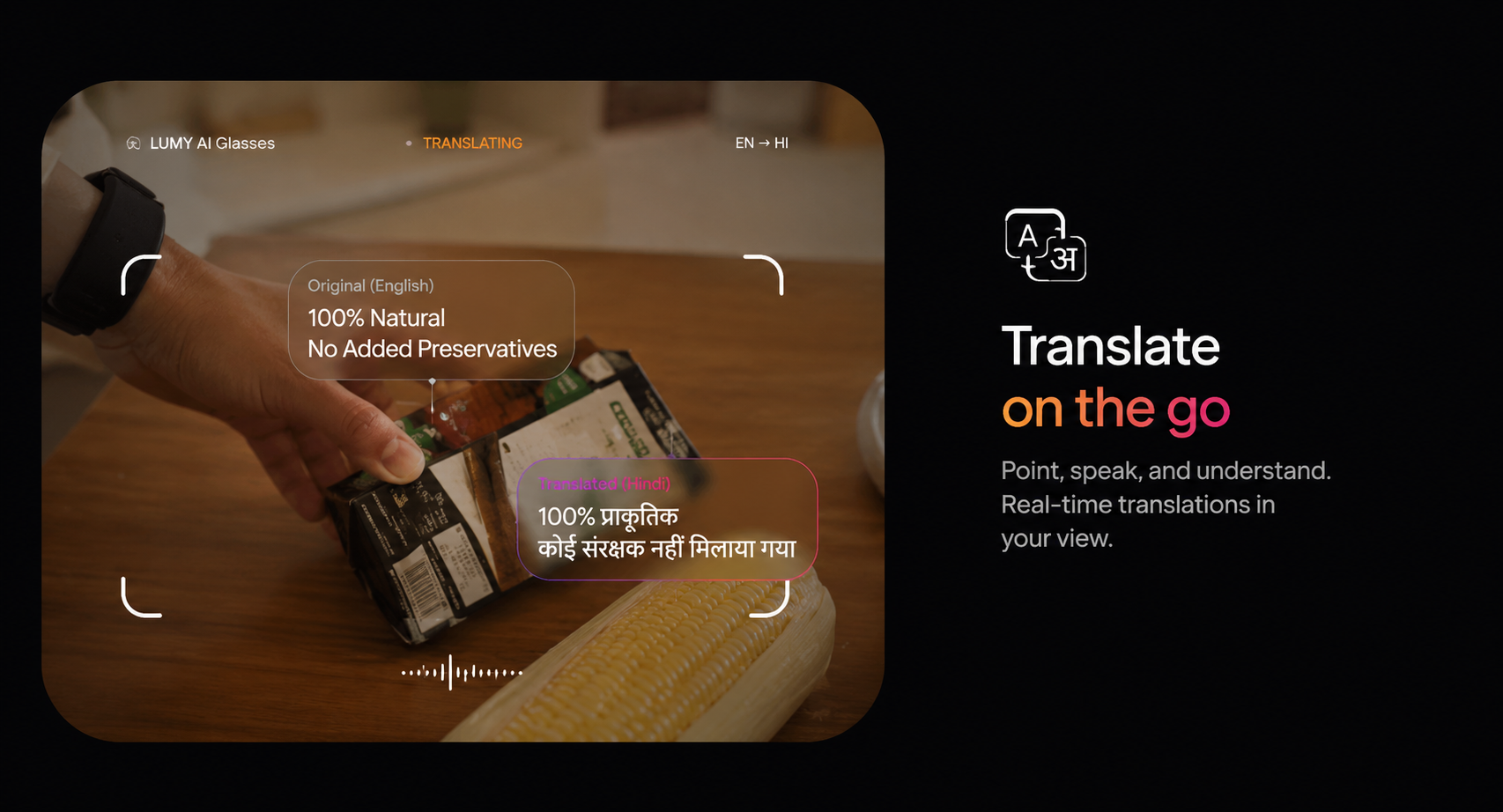 Live translation with Lumy